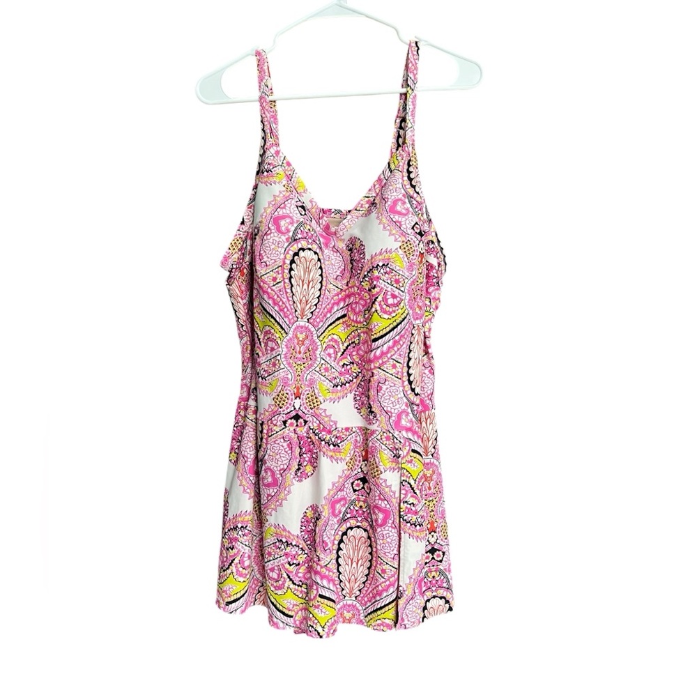 Cacique Swim Womens Pink Paisley One-Piece Swimsuit Size 20